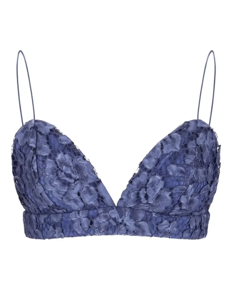 Federica Tosi Cropped-Top aus Spitze - Blau Blau