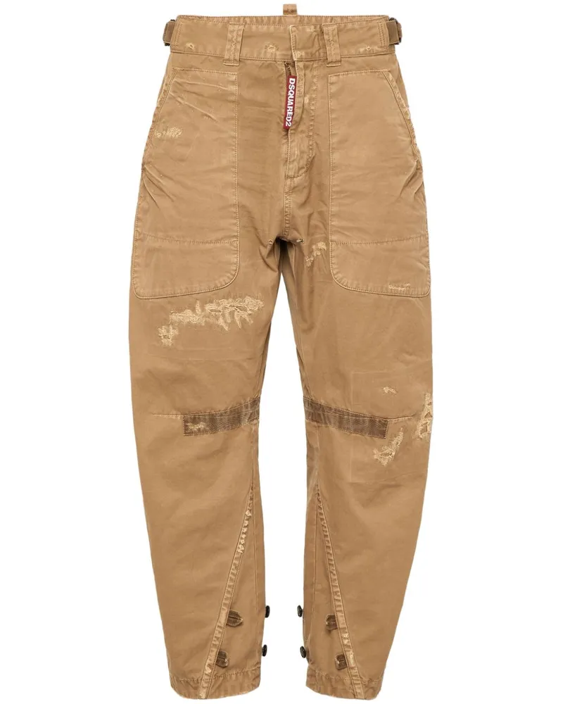 Dsquared2 Gerade Hose im Distressed-Look - Braun Braun