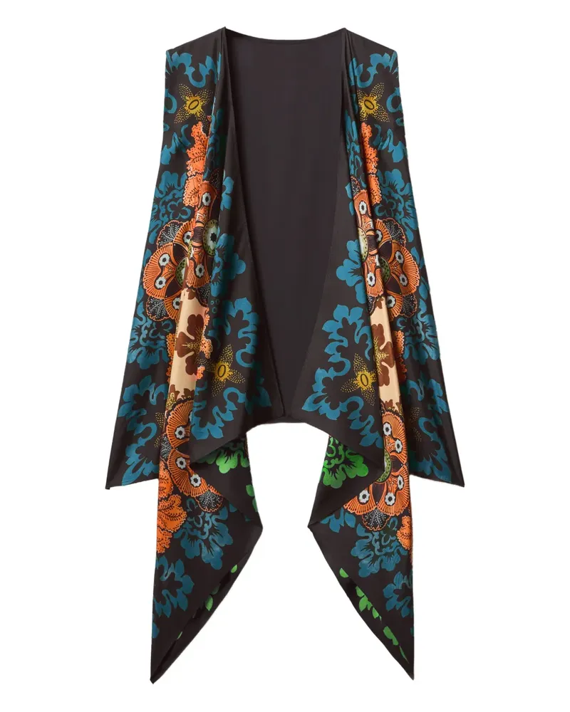 La DoubleJ Wendbare Weste mit Blumen-Print - Blau Blau