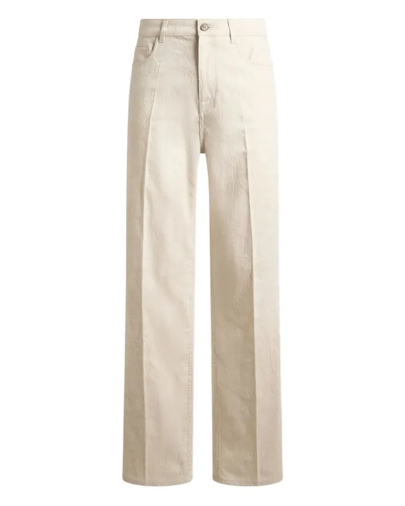 Etro pressed-creases leafy jeans - Nude Nude