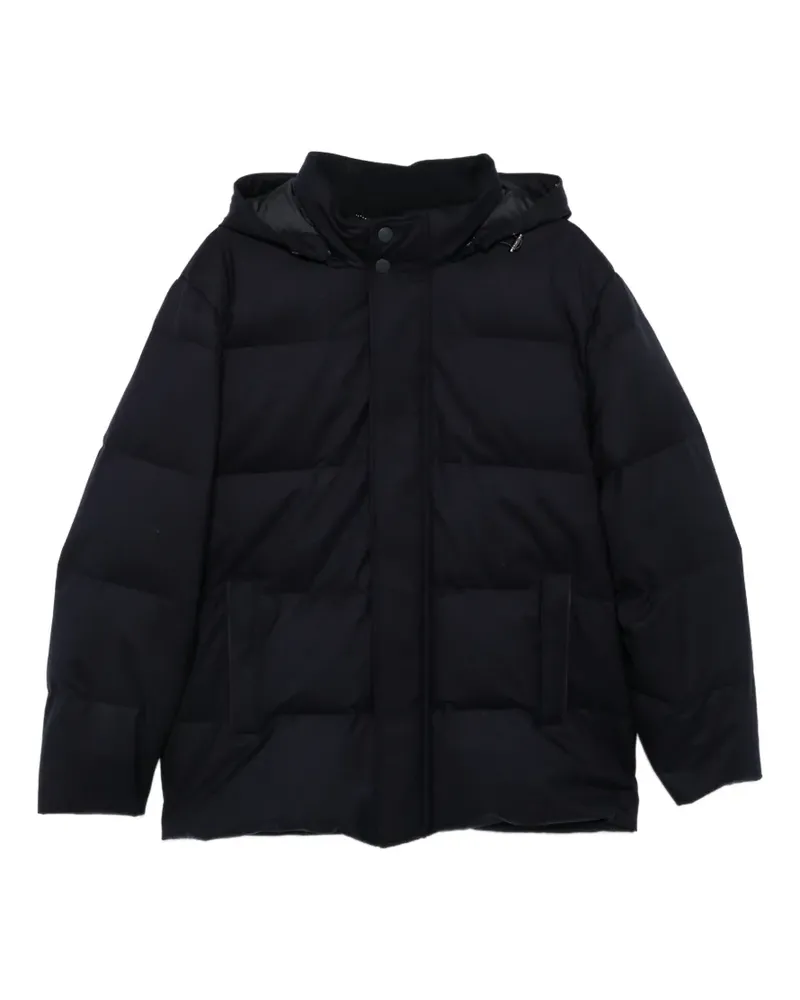Canali Gefütterte Kapuzenjacke - Blau Blau