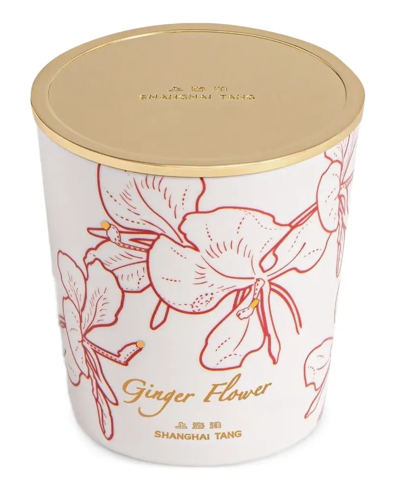 Shanghai Tang Tang Ginger Kerze mit Blumemuster - Weiß Weiß