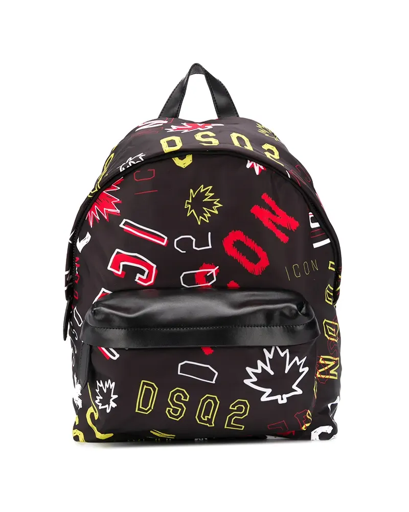 Dsquared2 Rucksack mit "Icon"-Print - Schwarz Schwarz