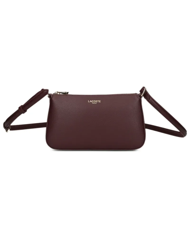 Lacoste small Champs-Élysées logo-print leather cross-body bag - Rot Rot