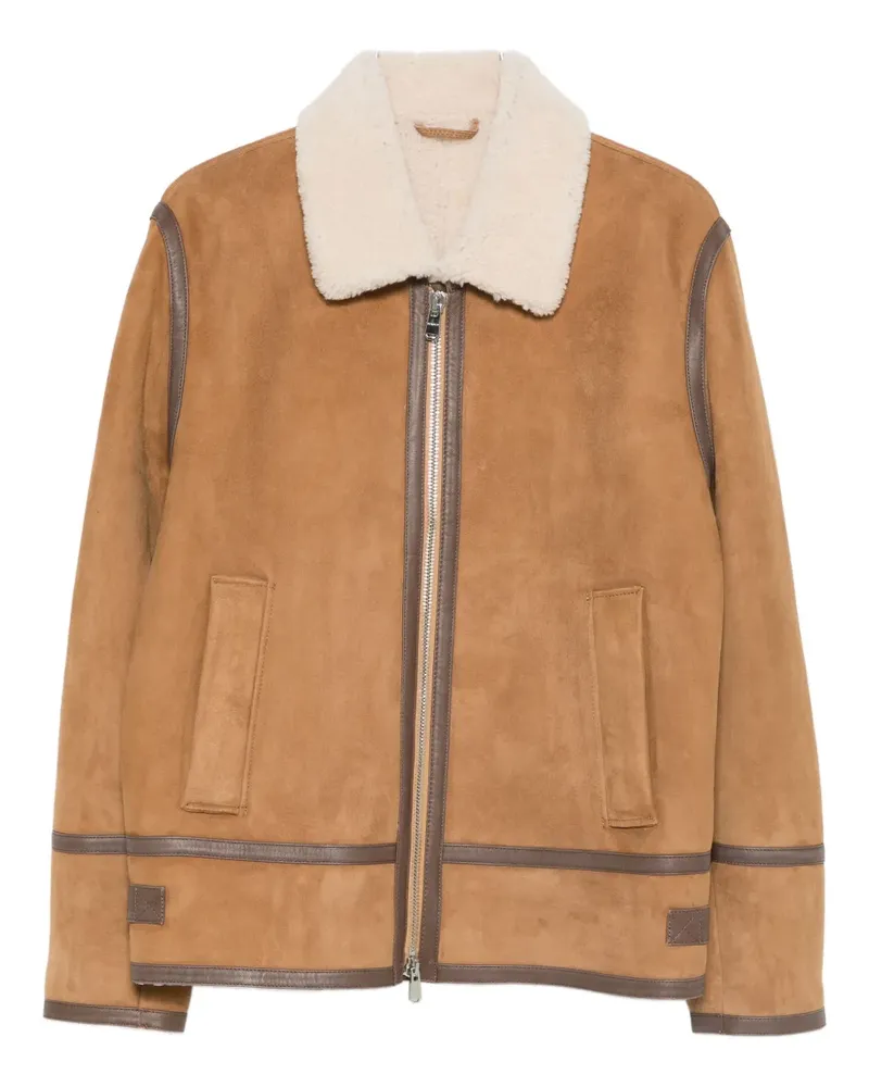 Dondup zip-up leather jacket - Braun Braun