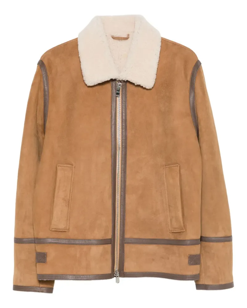 Dondup Lederjacke mit Reißverschluss - Braun Braun