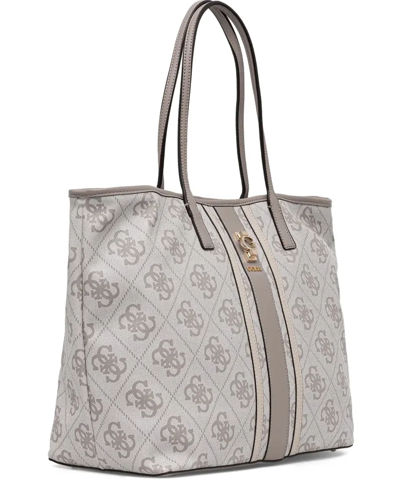 Guess Tote Bag mit Monogramm-Henkel - Grau Grau