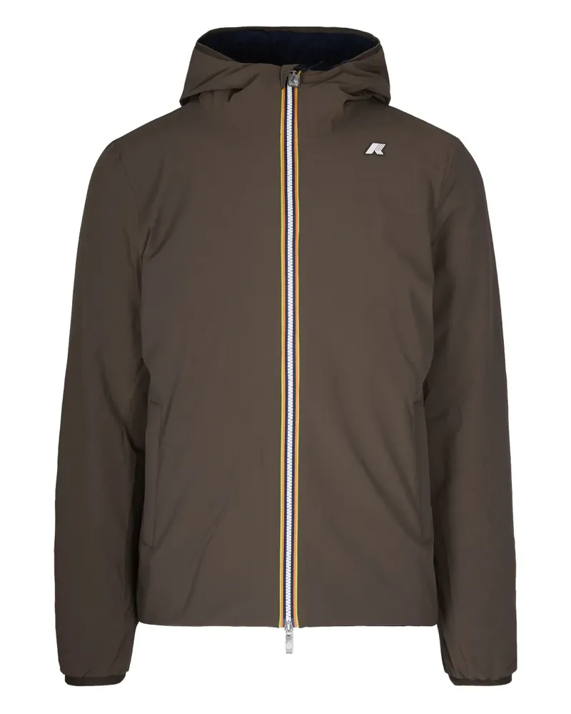 K-Way logo-detail hooded jacket - Braun Braun