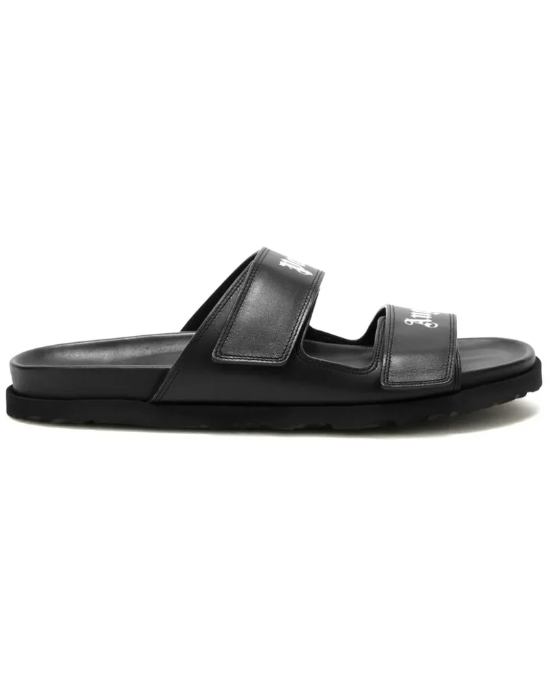 Palm Angels Sandalen mit Logo - Schwarz Schwarz
