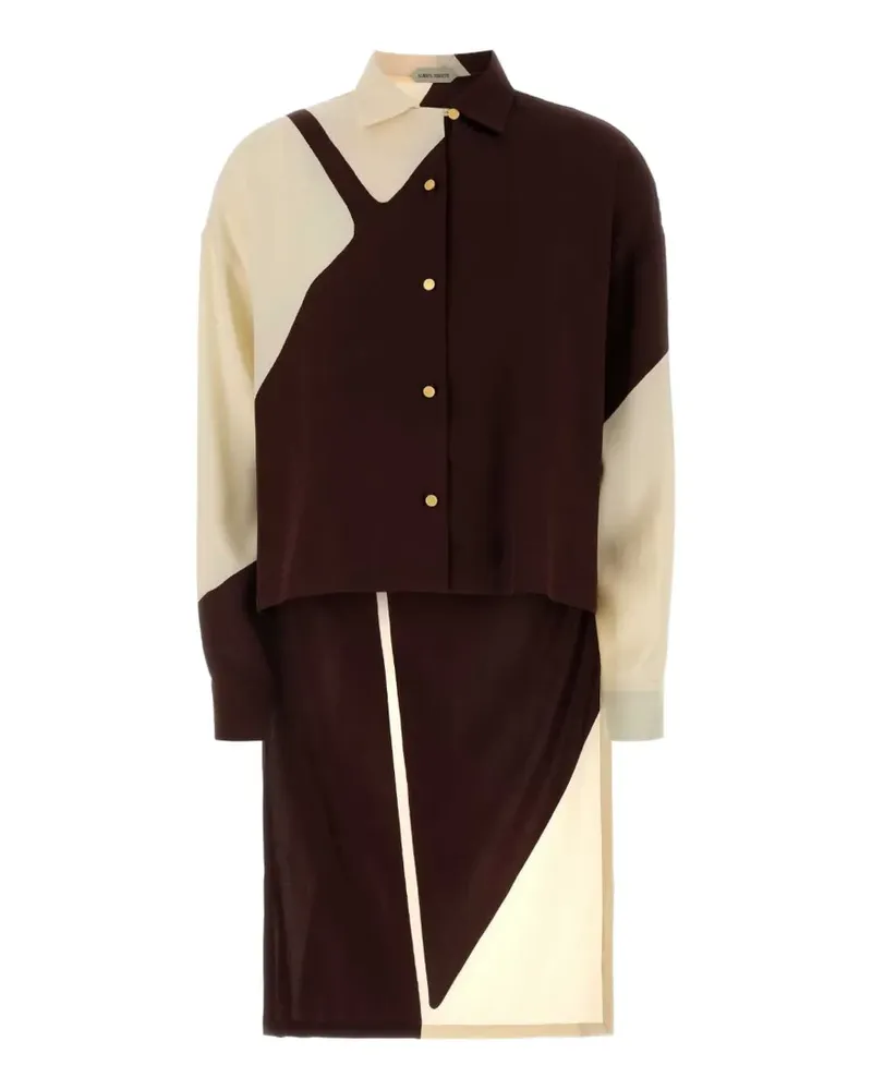 Alberta Ferretti colour-block long-sleeve shirt - Braun Braun