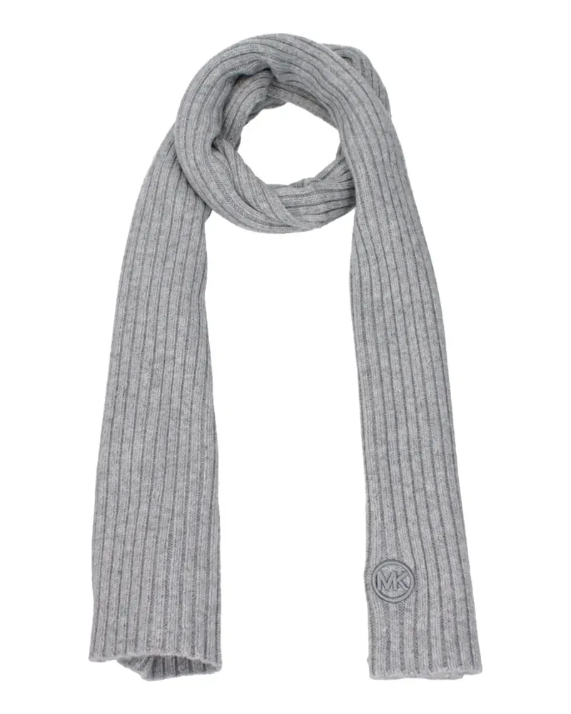 Michael Kors Gerippter Schal mit Logo-Patch - Grau Grau