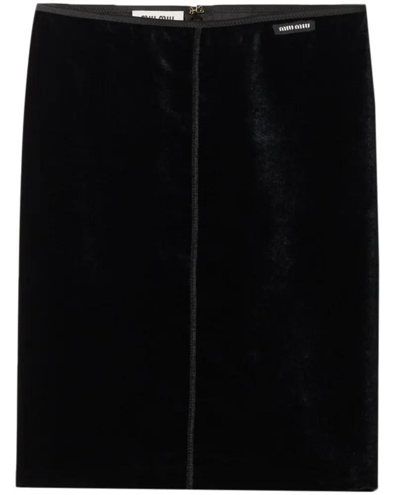 Miu Miu Rock aus Samt - Schwarz Schwarz