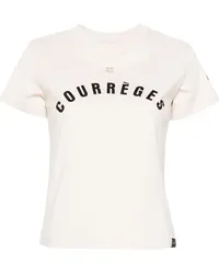 Courrèges T-Shirt mit Logo-Print Nude