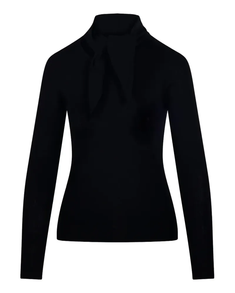 P.A.R.O.S.H. P.A.R.O H. Gerippter Pullover mit Schleifenkragen - Schwarz Schwarz