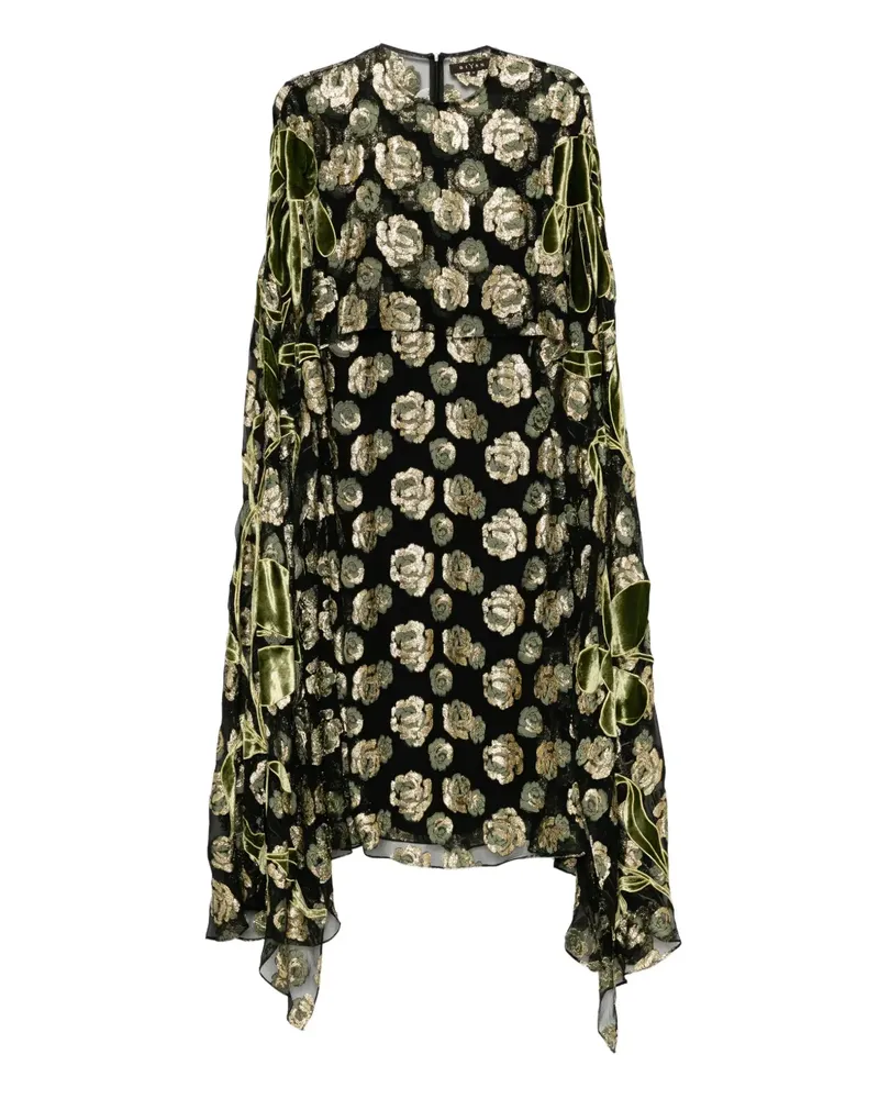 Biyan Kleid mit Blumen-Print - Schwarz Schwarz