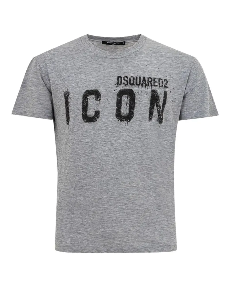 Dsquared2 Icon distressed-print T-shirt - Grau Grau