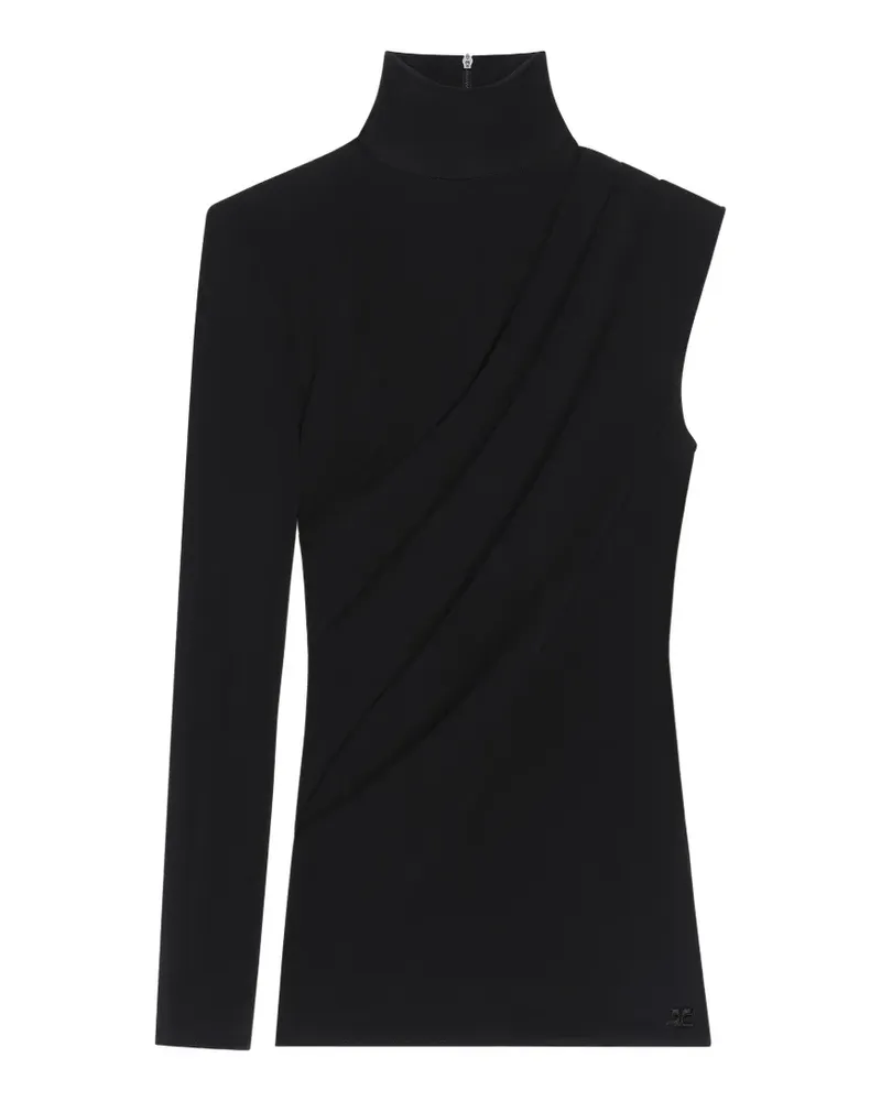 Courrèges Einärmeliges Oberteil mit Drapierung - Schwarz Schwarz
