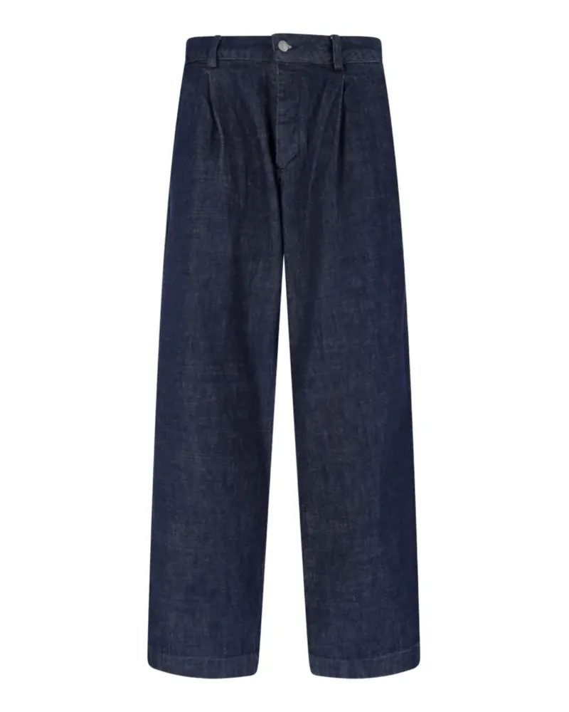 Roy Roger's pleated logo-patch jeans - Blau Blau