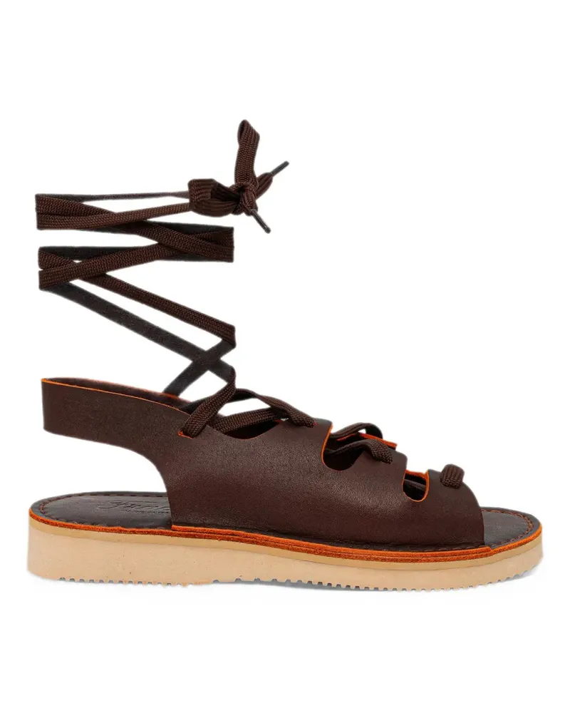 Fracap lace-up leather sandals - Braun Braun