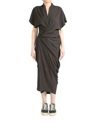 Rick Owens wrap midi dress Braun