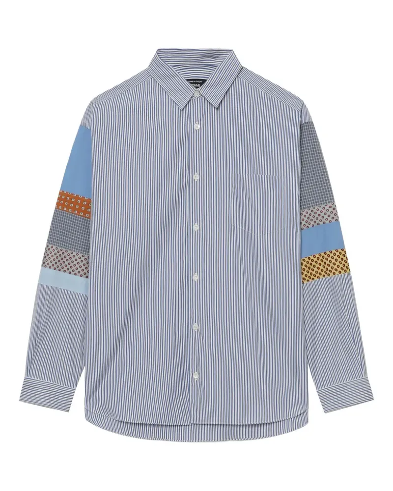Comme des Garçons Gestreiftes Hemd im Patchwork-Look - Blau Blau