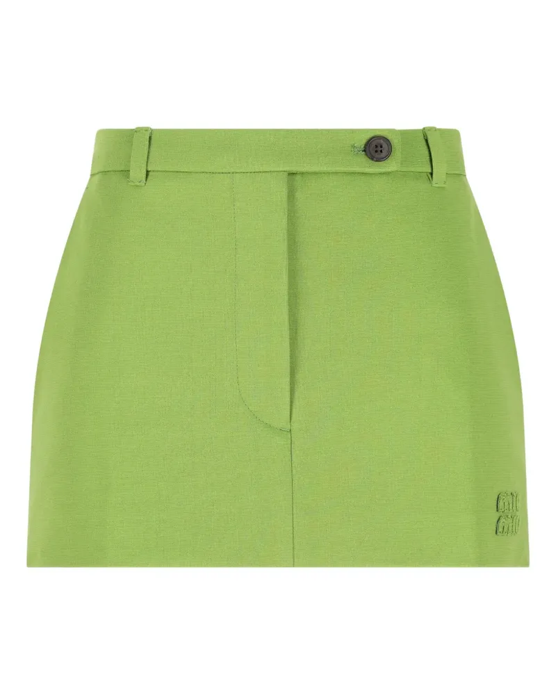 Miu Miu logo-detail mini skirt - Grün Grün