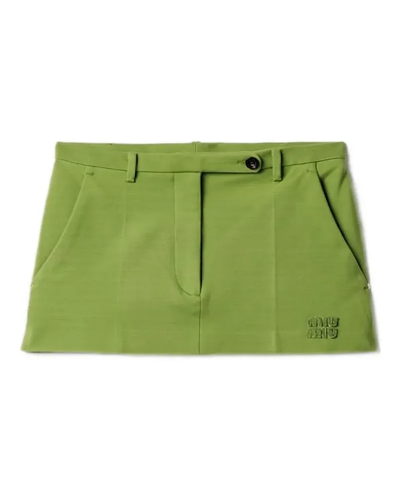 Miu Miu Minirock mit Logo - Grün Grün