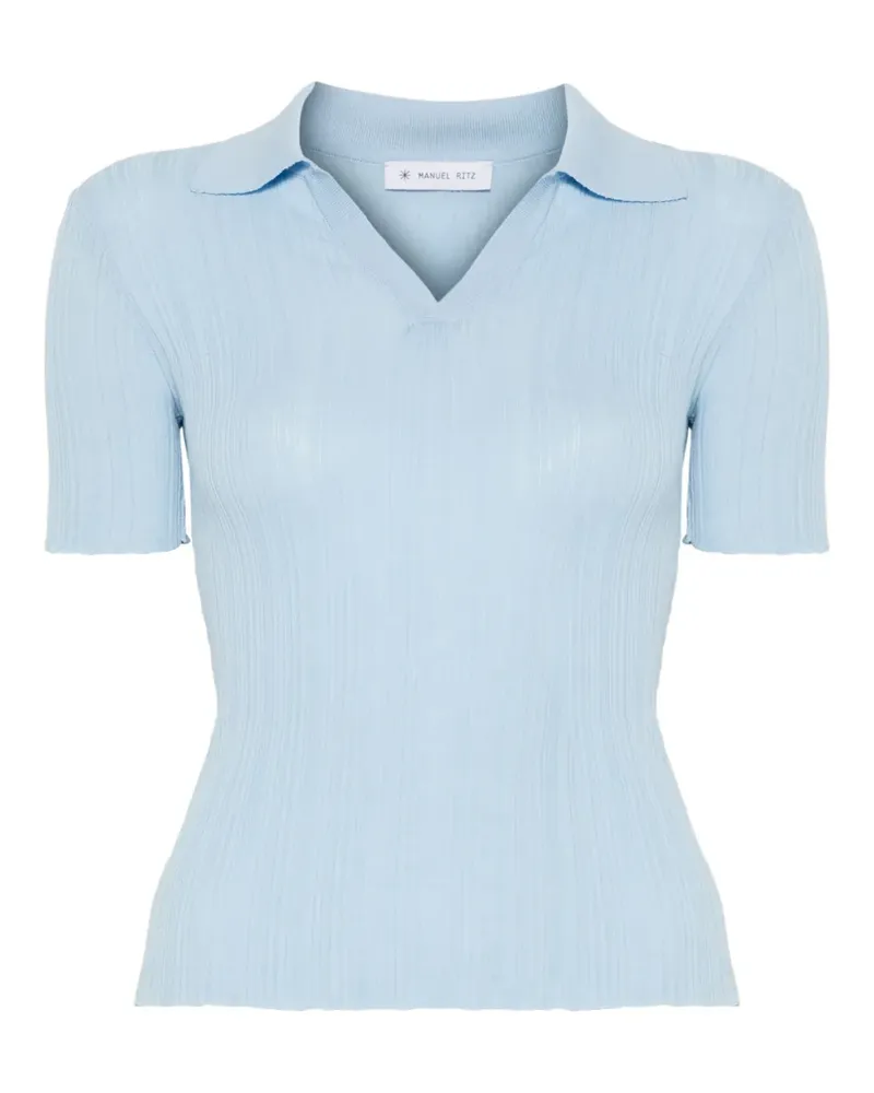 Manuel Ritz Geripptes T-Shirt - Blau Blau