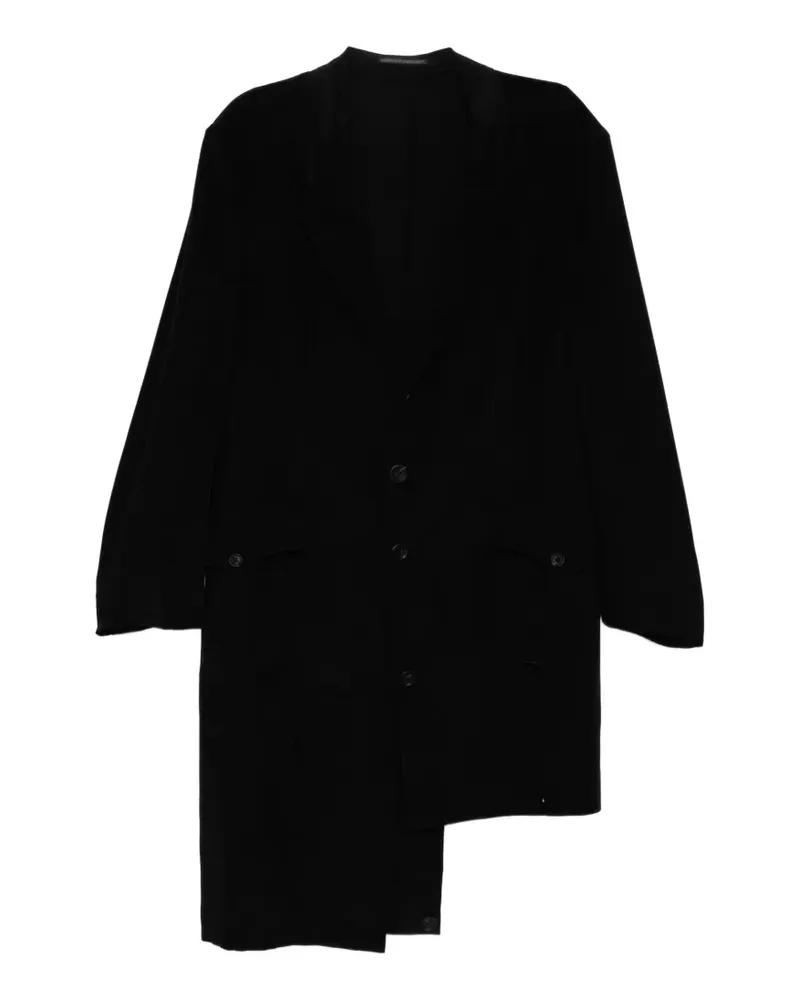 Yohji Yamamoto Asymmetrischer Mantel - Schwarz Schwarz