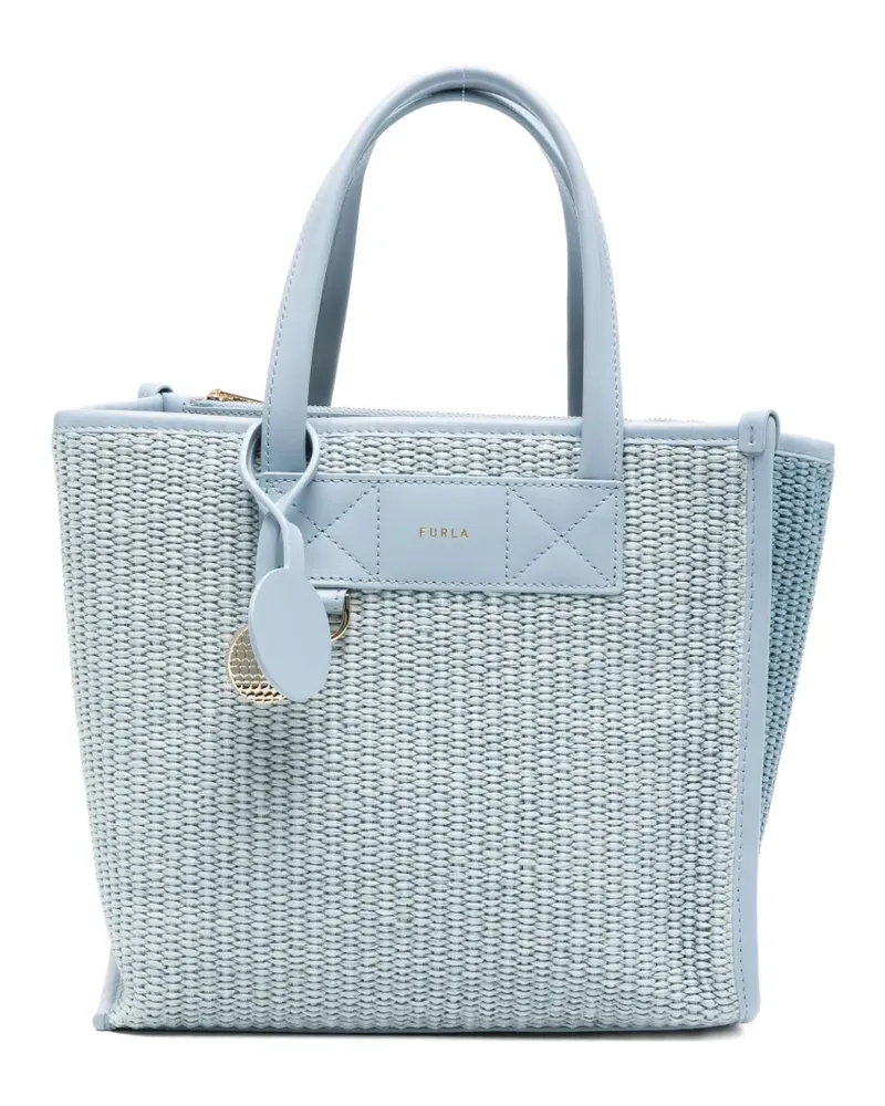 Furla leather-trim tote bag - Blau Blau