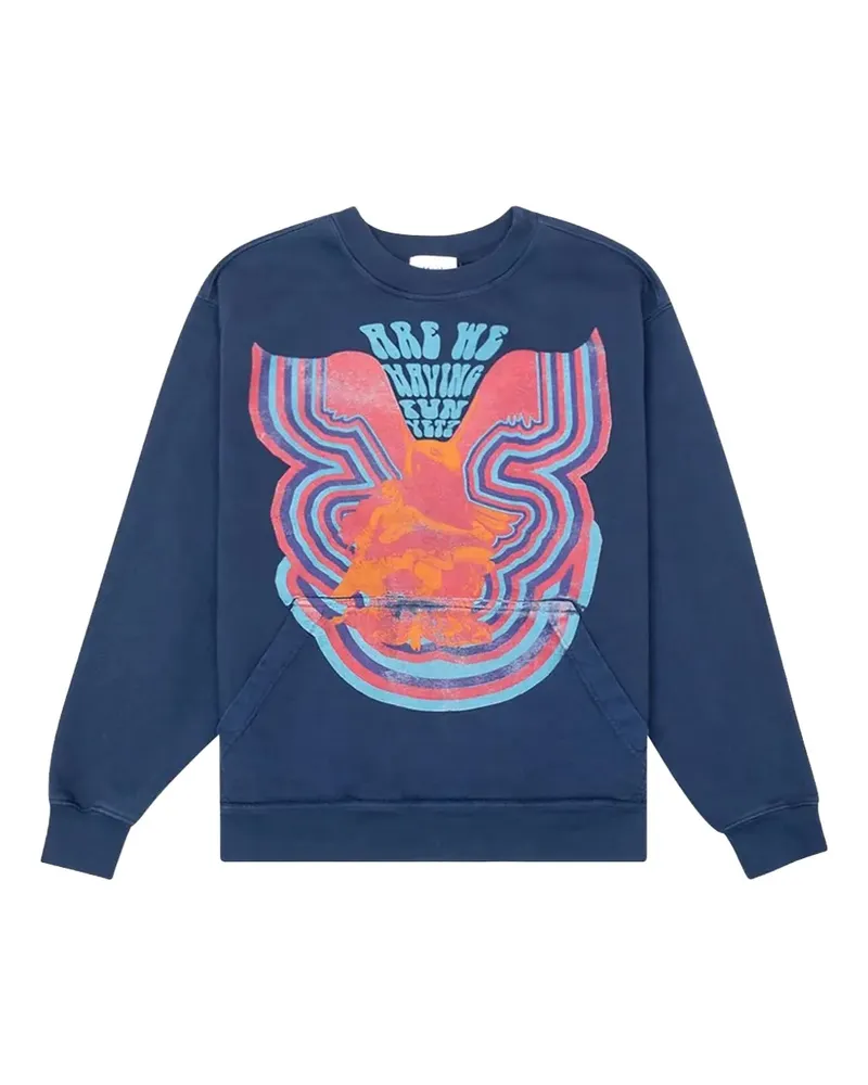 RHUDE Sweatshirt mit Kängurutasche - Blau Blau