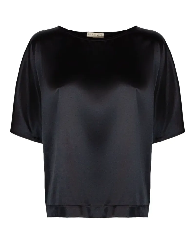 Purotatto short sleeve blouse - Schwarz Schwarz