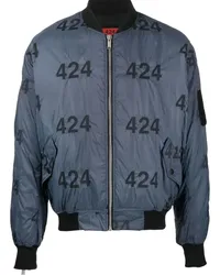 FourTwoFour on Fairfax Gesteppte Bomberjacke mit Logo Blau