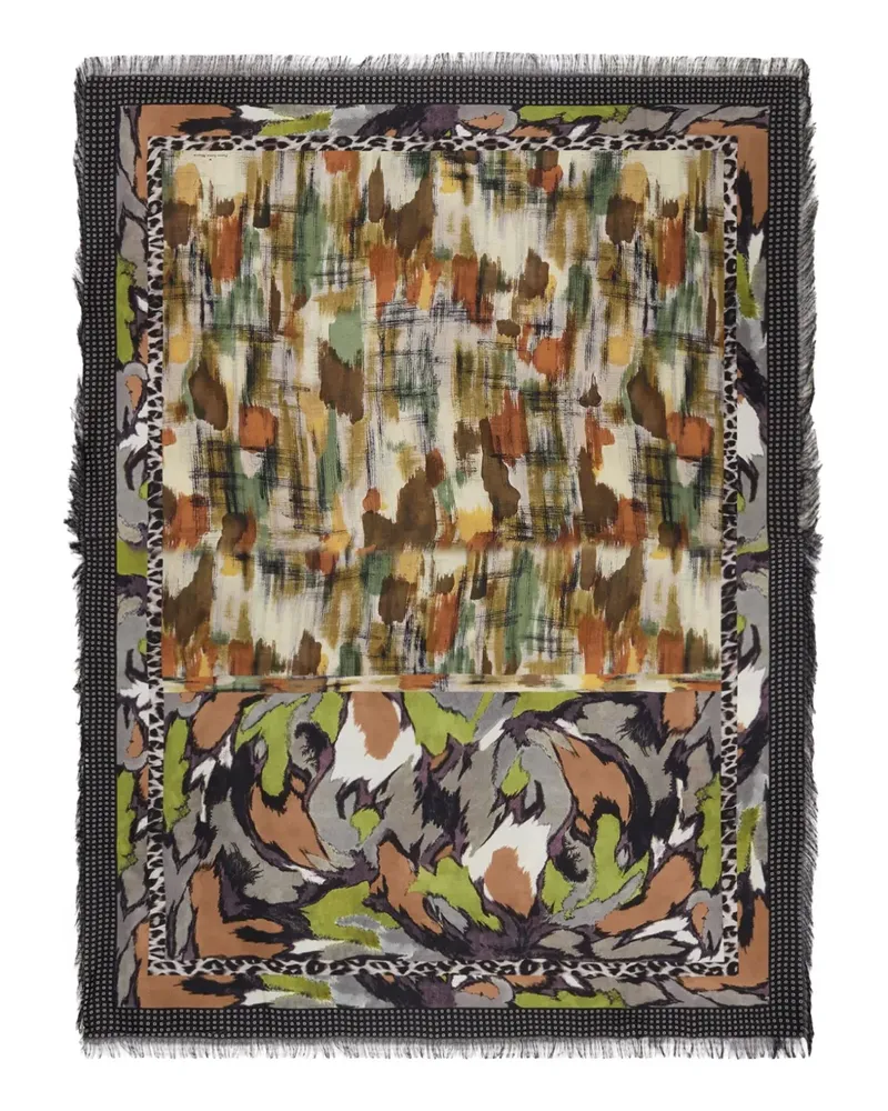 Pierre-Louis Mascia Aloeuw Schal mit abstraktem Print - Schwarz Schwarz