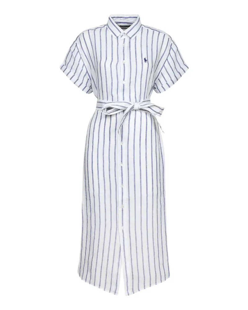 Ralph Lauren Gestreiftes Hemdkleid - Weiß Weiß