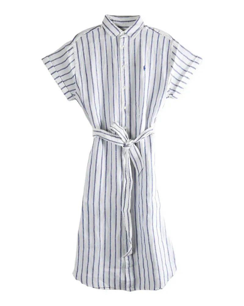 Ralph Lauren Gestreiftes Hemdkleid - Weiß Weiß