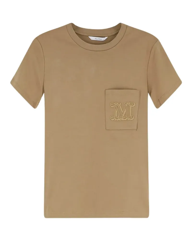 Max Mara T-Shirt mit aufgesetzter Tasche - Nude Nude