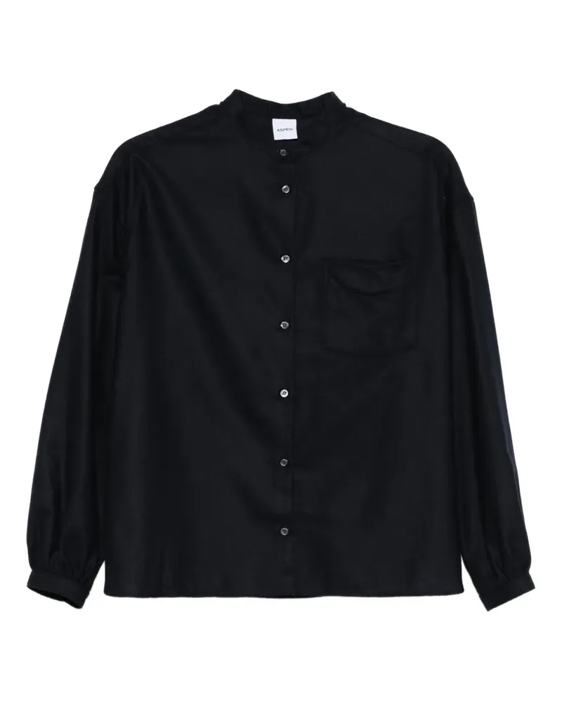ASPESI Bluse mit Stehkragen - Blau Blau