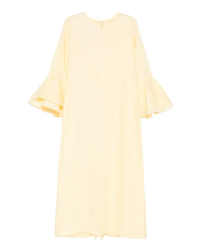 Bambah Leinenkleid mit Rüschen - Gelb Gelb