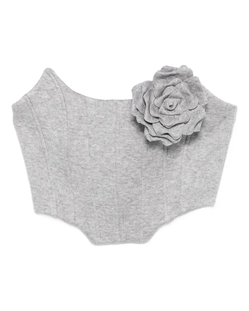 Giuseppe di Morabito Corsage mit Rosenverzierung - Grau Grau
