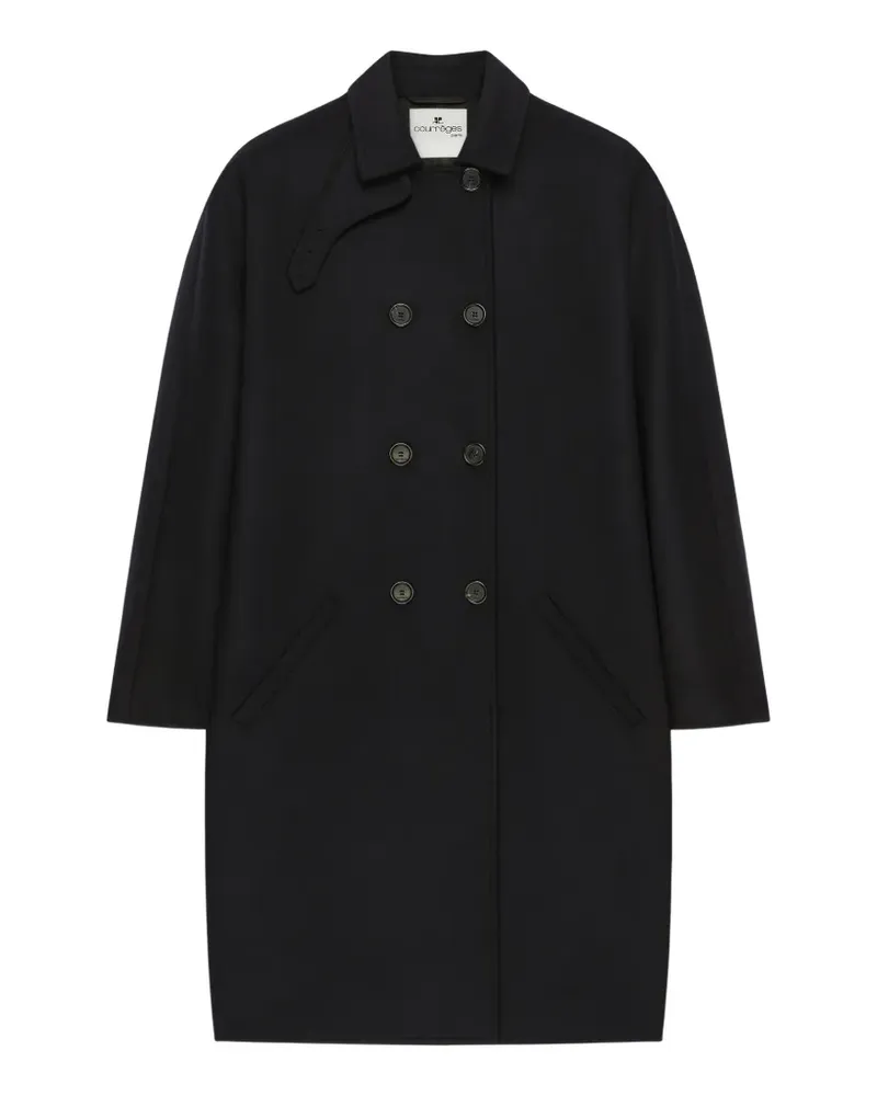 Courrèges double-breasted oversized coat - Schwarz Schwarz