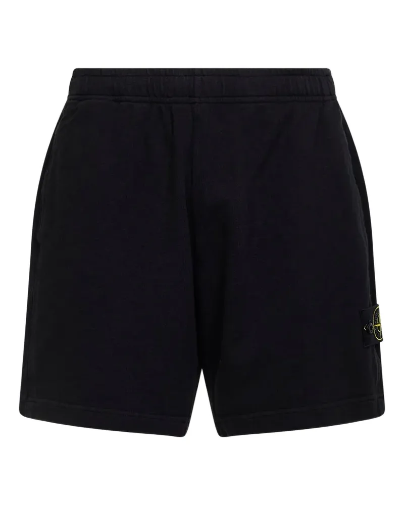 Stone Island Shorts mit elastischem Patch - Schwarz Schwarz