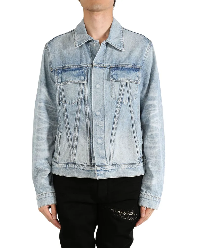 Amiri distressed-effect denim jacket - Blau Blau