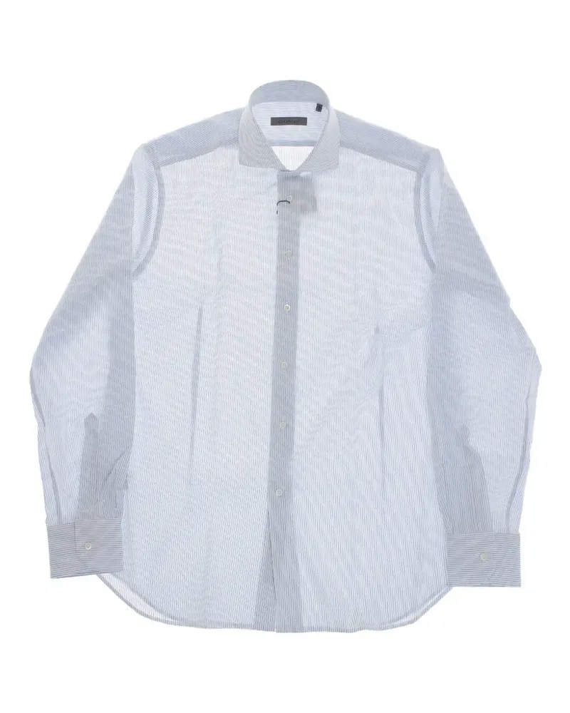 Corneliani awning-stripe French-collar shirt - Weiß Weiß