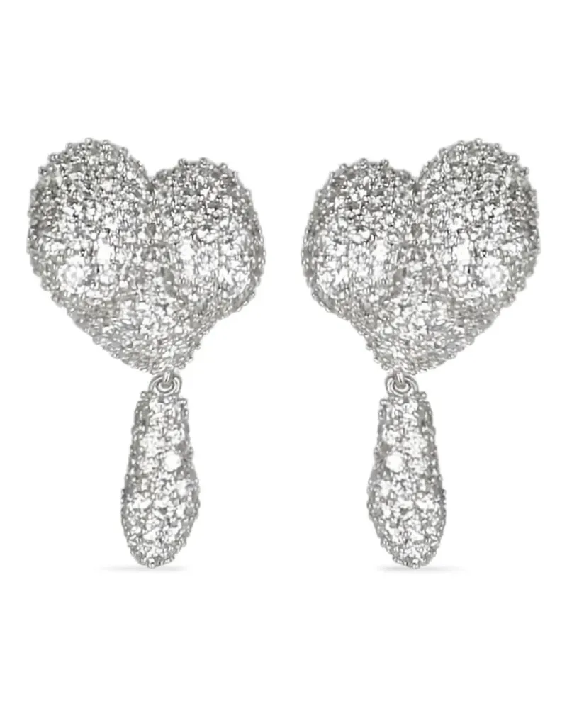 Vivienne Westwood asymmetric heart drop earrings - Silber Silber