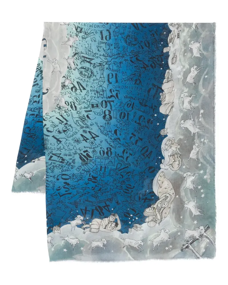 Faliero Sarti x Paolo Fiumi Sweet Dreams Schal mit Print - Blau Blau