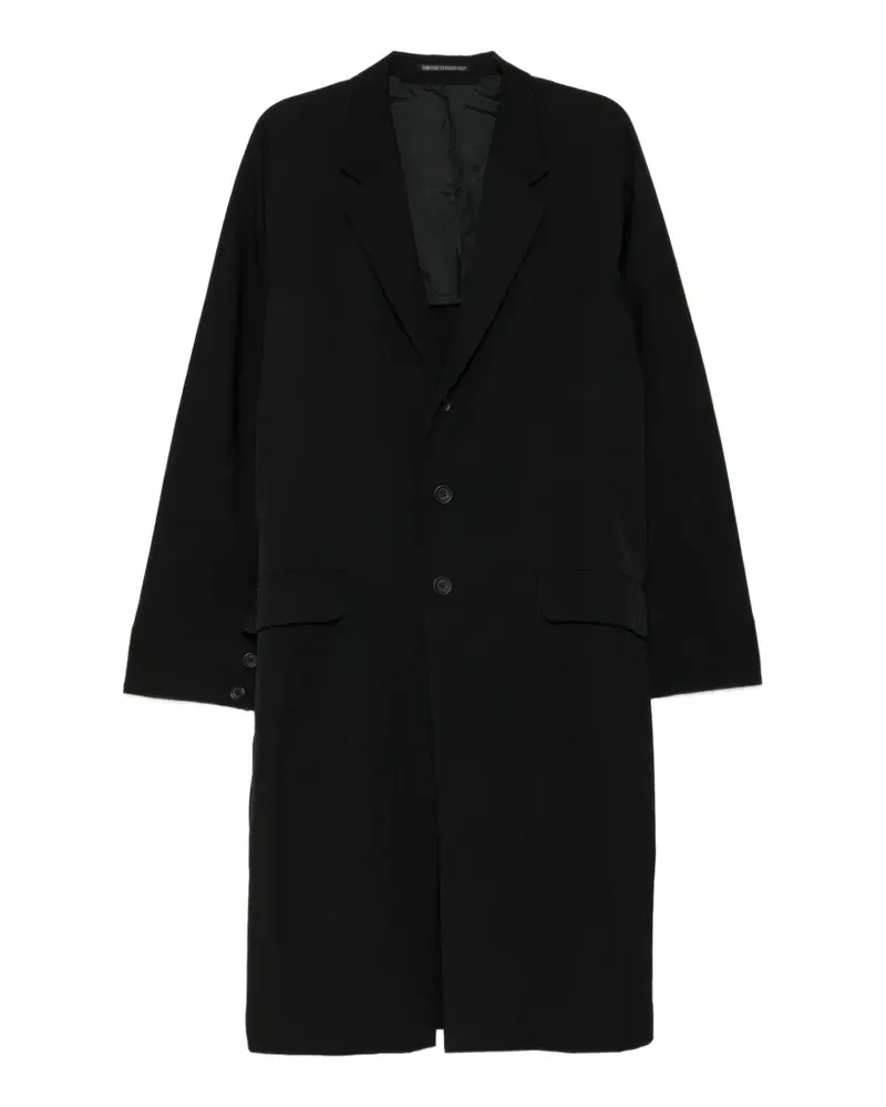 Yohji Yamamoto Gabardine-Mantel mit geschnürten Bündchen - Schwarz Schwarz