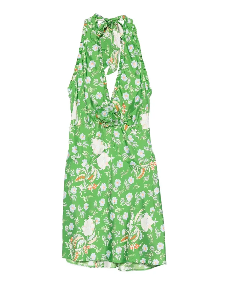 DÔEN Mazarin Minikleid aus Seide mit Blumenprint - Grün Grün