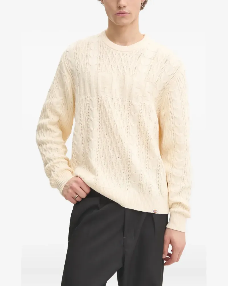 Dickies Pullover mit Zopfmuster - Weiß Weiß
