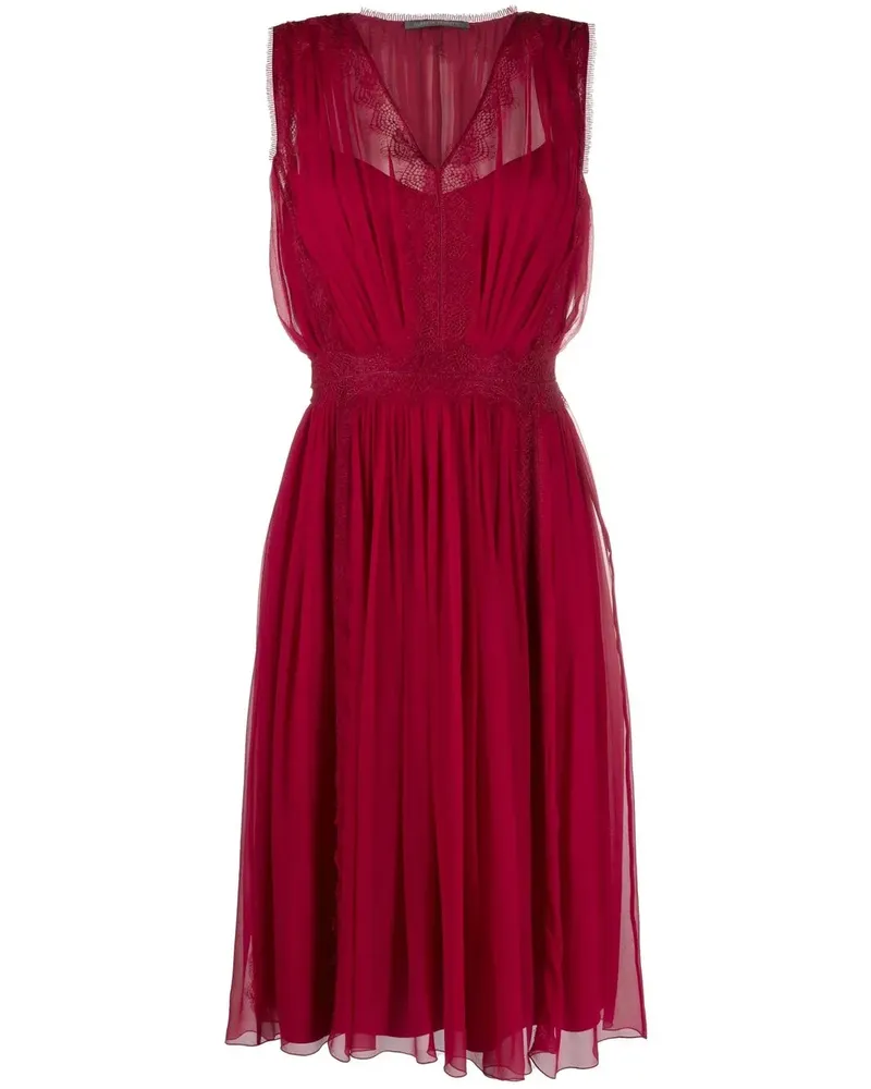Alberta Ferretti Midikleid aus Seide - Rot Rot